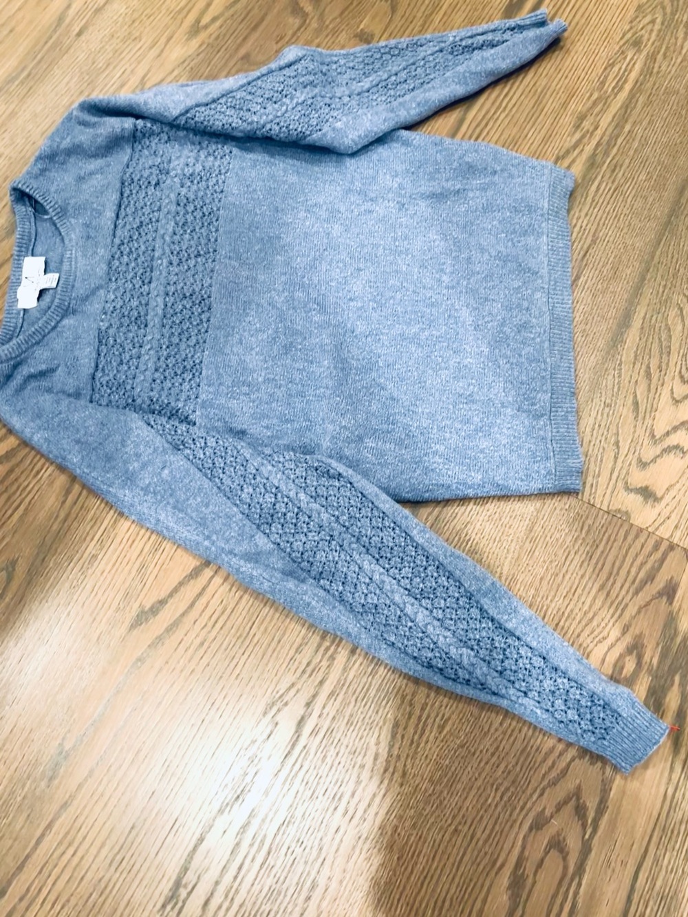 Magaschoni Light Blue Crewneck Sweater with Cable Details